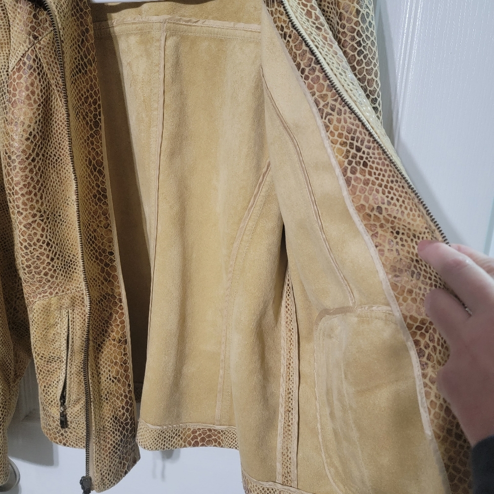 Dialogue Faux Snake Skin Leather Jacket size M - Picture 4 of 7